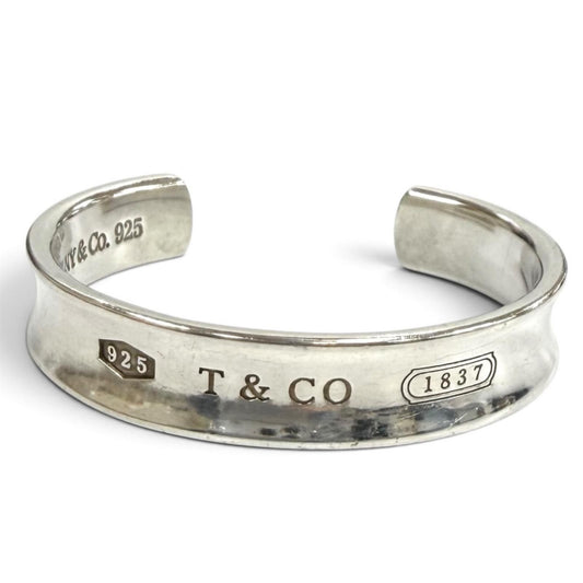 Tiffany & Co Cuff Bangle Logo Design Bracelet Silver