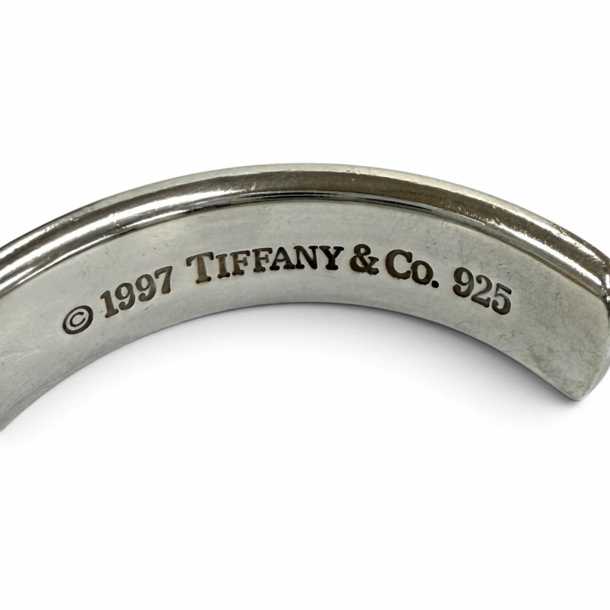 Tiffany & Co Cuff Bangle Logo Design Bracelet Silver — view 6
