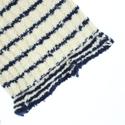 Dior Maniere Short Sleeve Knit White Navy Cotton Sweater — view 5