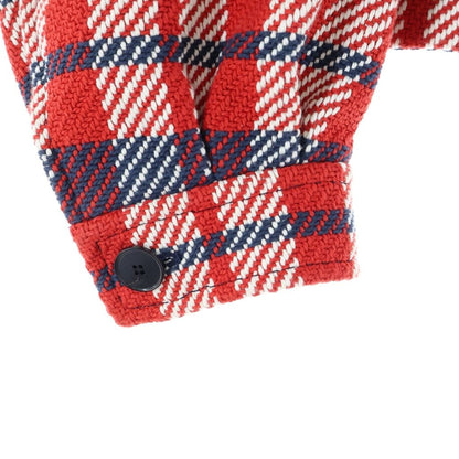 Dior Plaid Hooded Jacket Zip Up Red — view 5