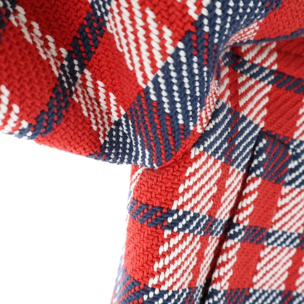 Dior Plaid Hooded Jacket Zip Up Red — view 6