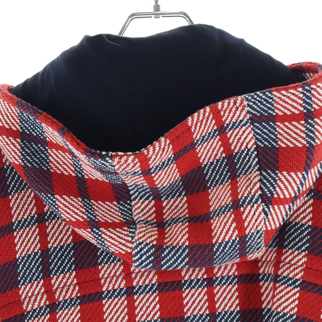 Dior Plaid Hooded Jacket Zip Up Red — view 4