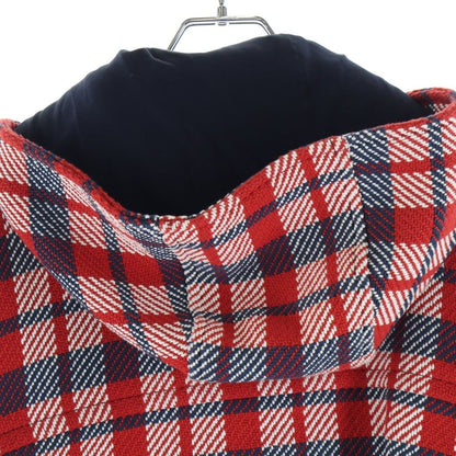 Dior Plaid Hooded Jacket Zip Up Red — view 4