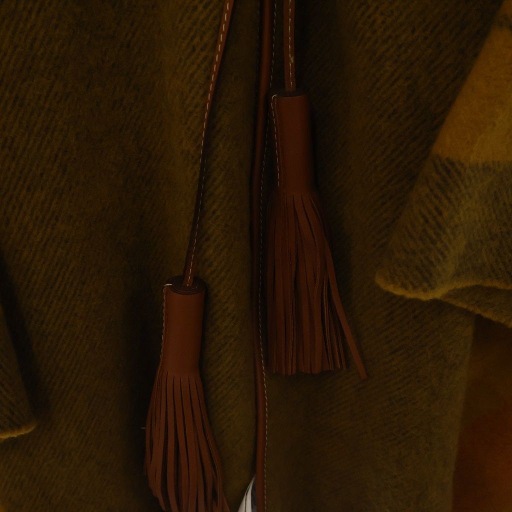 Hermes Rocabar Tassel Poncho Wool Cashmere Yellow — view 4