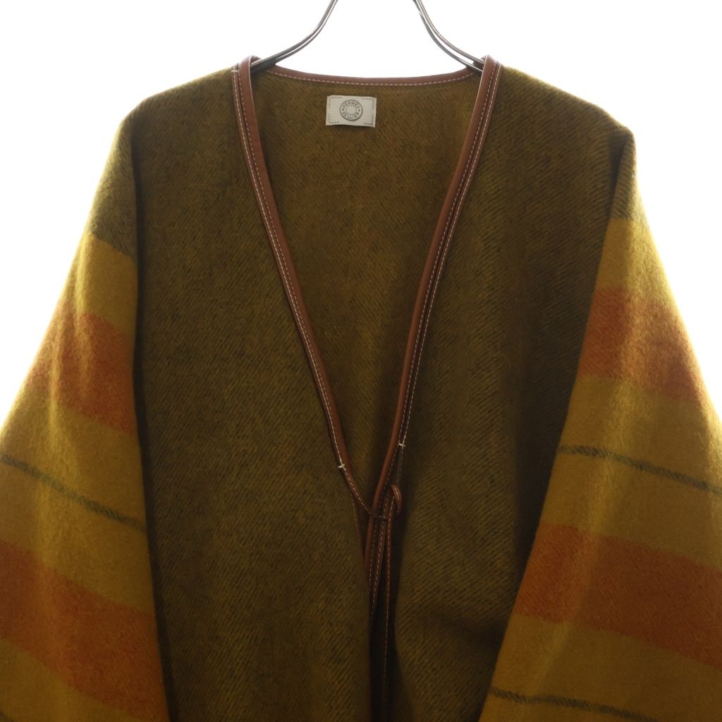 Hermes Rocabar Tassel Poncho Wool Cashmere Yellow — view 3
