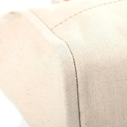 Prada Jardiniere Linen Blend Tote Bag Ivory Leather Gold — view 5