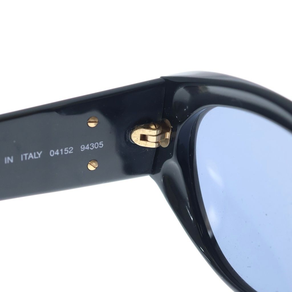 Chanel CC Logo Oval Frame Sunglasses Eyewear Black Blue Lens — view 4