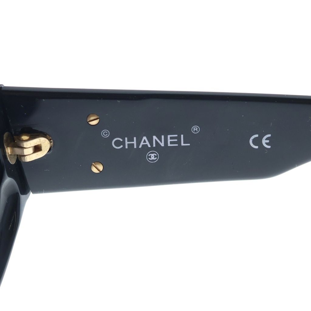 Chanel CC Logo Oval Frame Sunglasses Eyewear Black Blue Lens — view 6