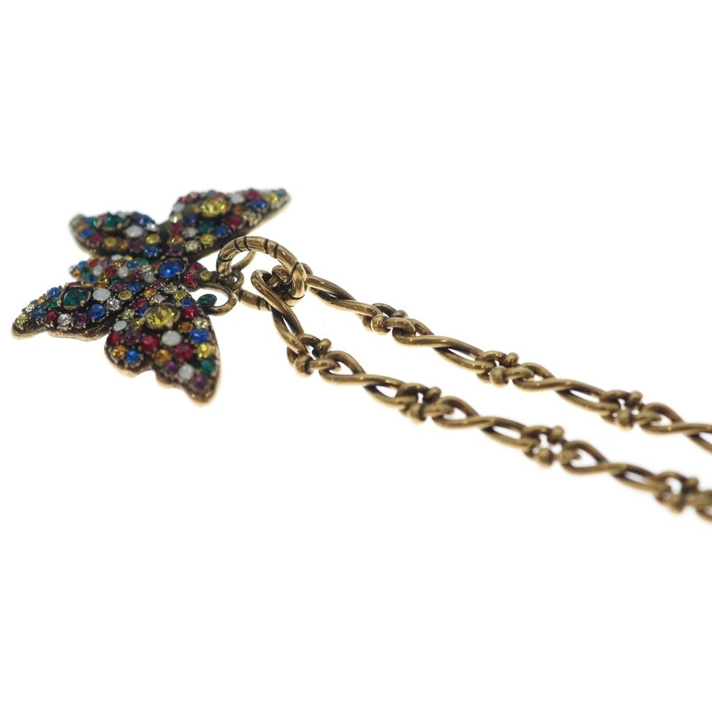Gucci Butterfly Pendant Rhinestone Gold Plated — view 5