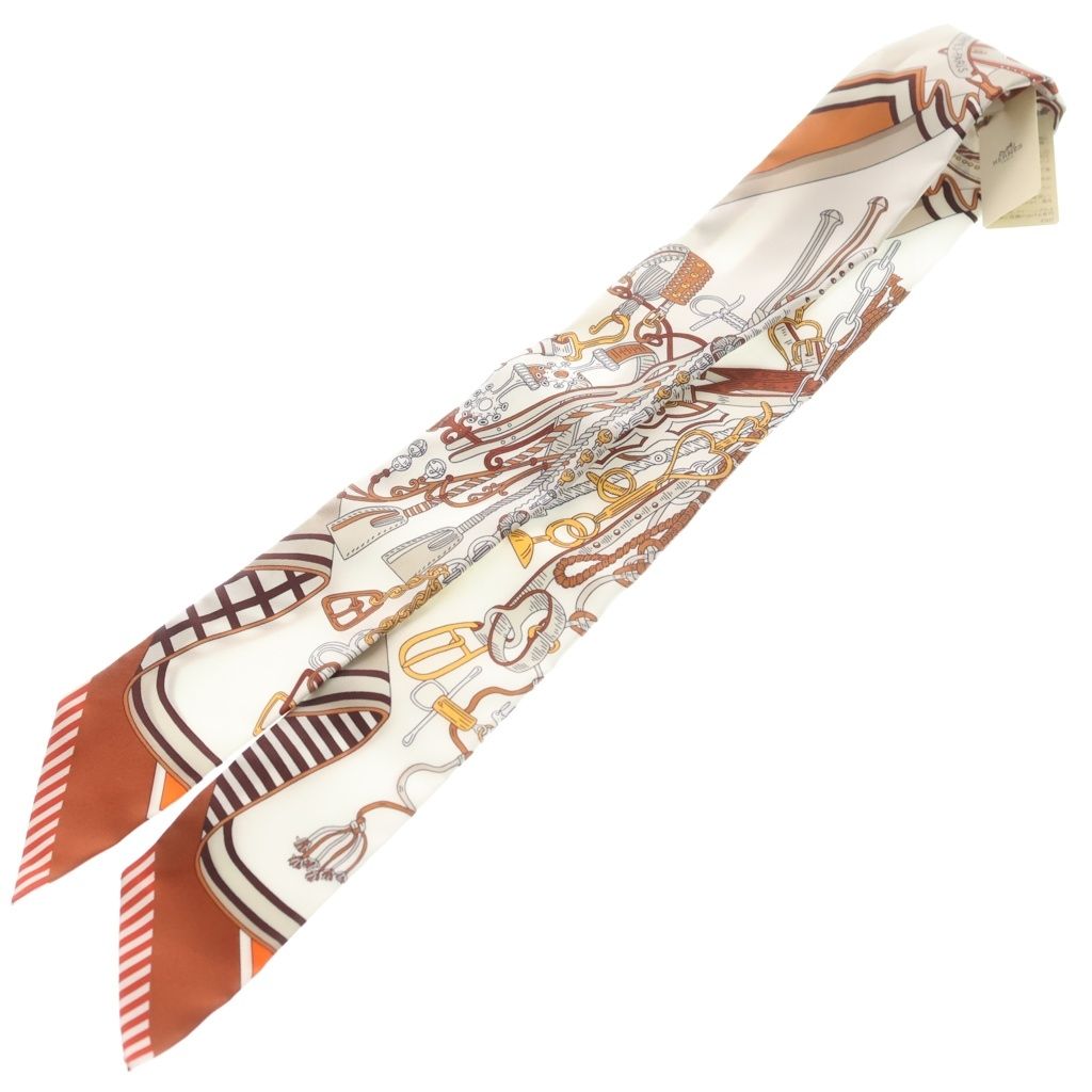 Hermes Twilly Bouquets Sellier Saddlemaker's Bouquet Halzan Silk Scarf — view 2