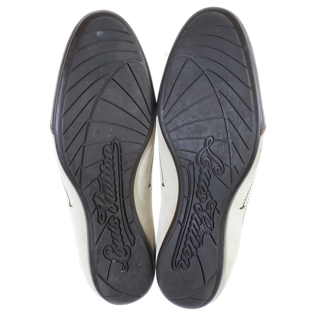 Louis Vuitton Logo Embroidery Lace-up Low-Top Sneakers Ivory Brown — view 5