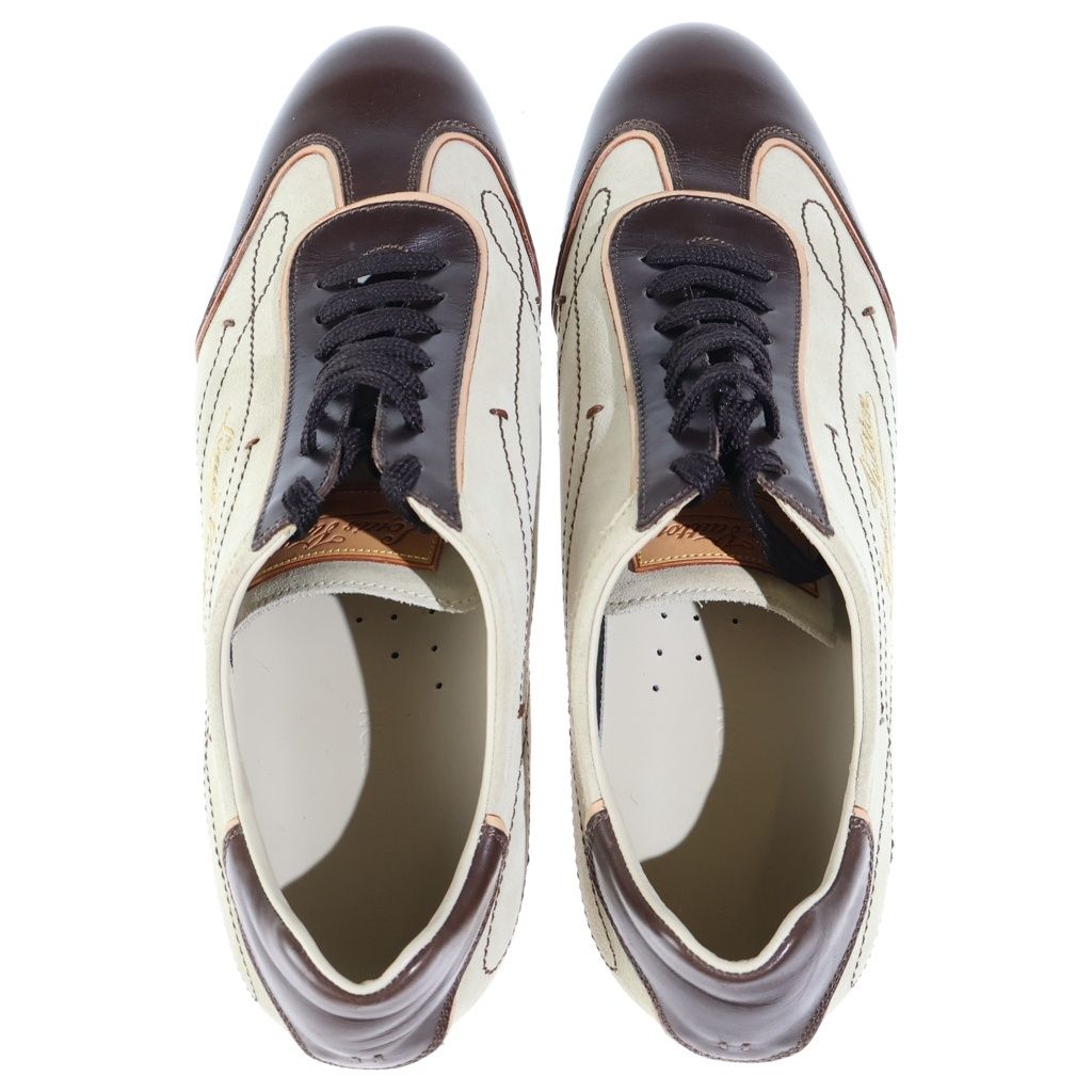 Louis Vuitton Logo Embroidery Lace-up Low-Top Sneakers Ivory Brown — view 4