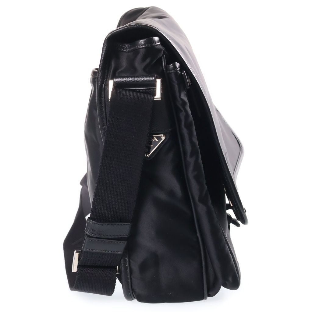 Prada Nylon Shoulder Messenger Bag Logo Black — view 3