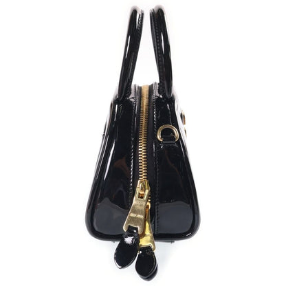 Miu Miu Patent Leather Mini Top Handle Shoulder Bag Gold Black — view 3
