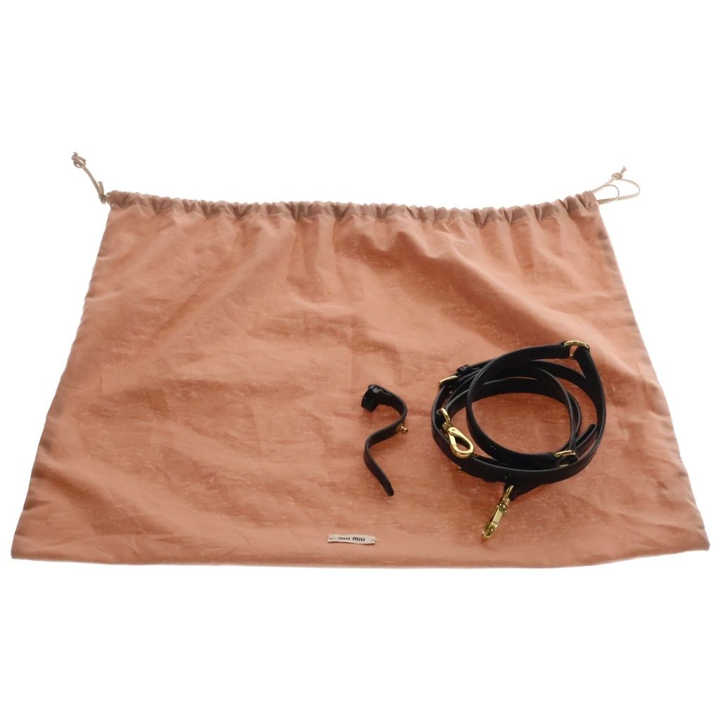 Miu Miu Patent Leather Mini Top Handle Shoulder Bag Gold Black — view 8