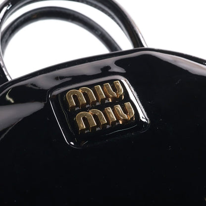 Miu Miu Patent Leather Mini Top Handle Shoulder Bag Gold Black — view 6