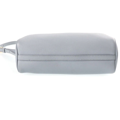 Prada Triangle Logo Shoulder Bag Leather Gold Blue — view 4