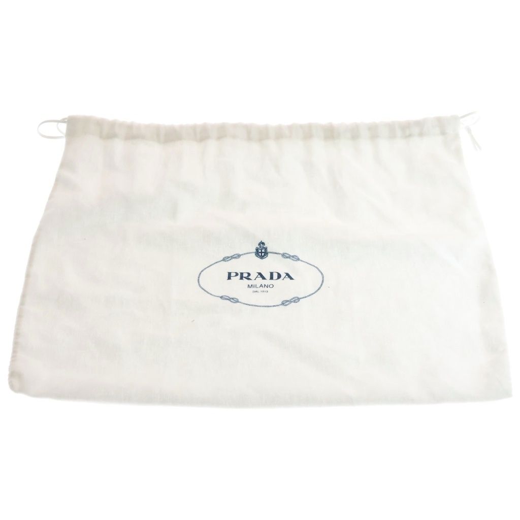 Prada Triangle Logo Shoulder Bag Leather Gold Blue — view 8