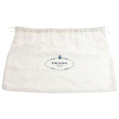 Prada Triangle Logo Shoulder Bag Leather Gold Blue — view 8