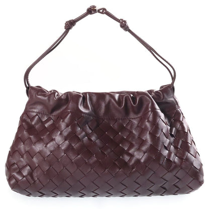 Bottega Veneta Intrecciato Notte Chain Shoulder Bag Bordeaux Leather Gold