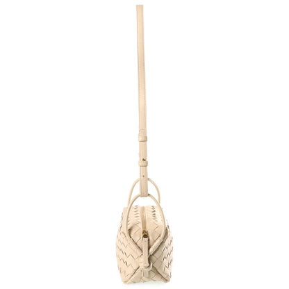 Bottega Veneta Intrecciato Mini Loop Shoulder Bag Ivory Leather Gold — view 3