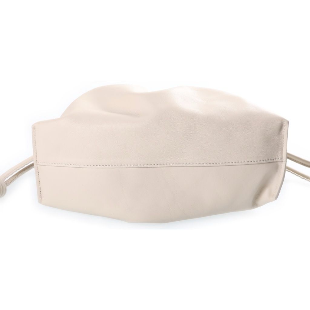 Loewe Flamenco Medium Drawstring Leather 2-Way Bag Silver Ivory — view 4