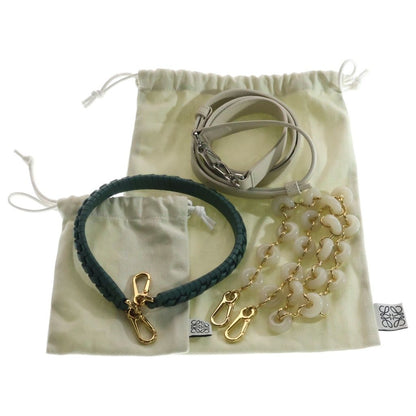 Loewe Flamenco Medium Drawstring Leather 2-Way Bag Silver Ivory — view 8
