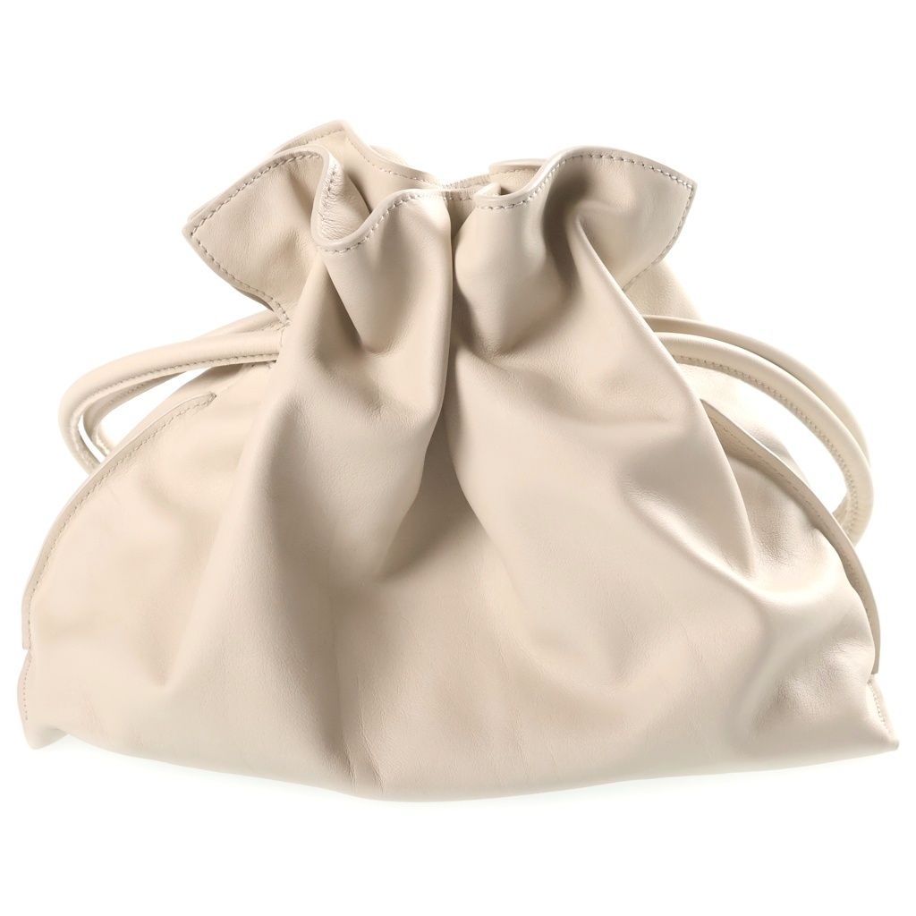 Loewe Flamenco Medium Drawstring Leather 2-Way Bag Silver Ivory — view 2