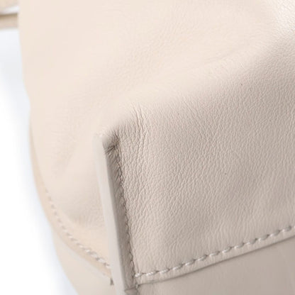Loewe Flamenco Medium Drawstring Leather 2-Way Bag Silver Ivory — view 5