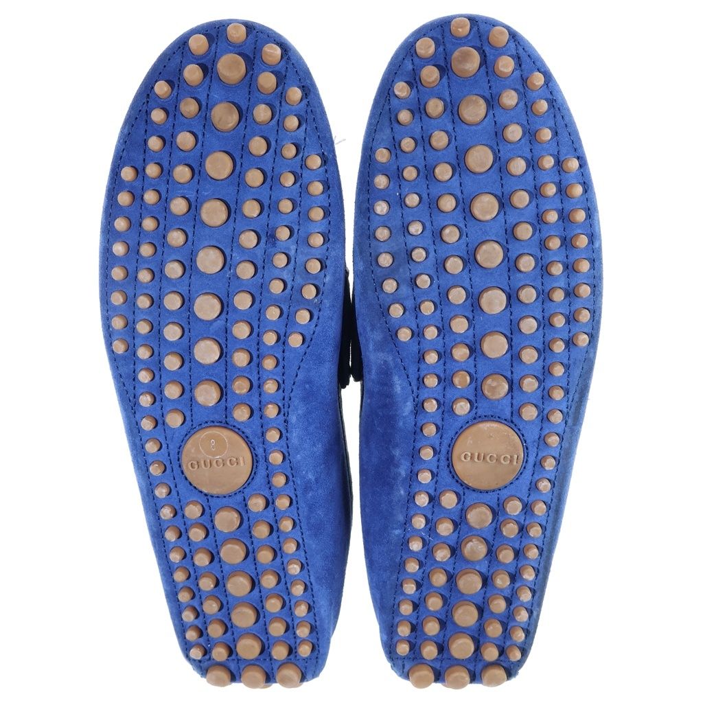 Gucci Horsebit Suede Driving Shoes Blue — view 5