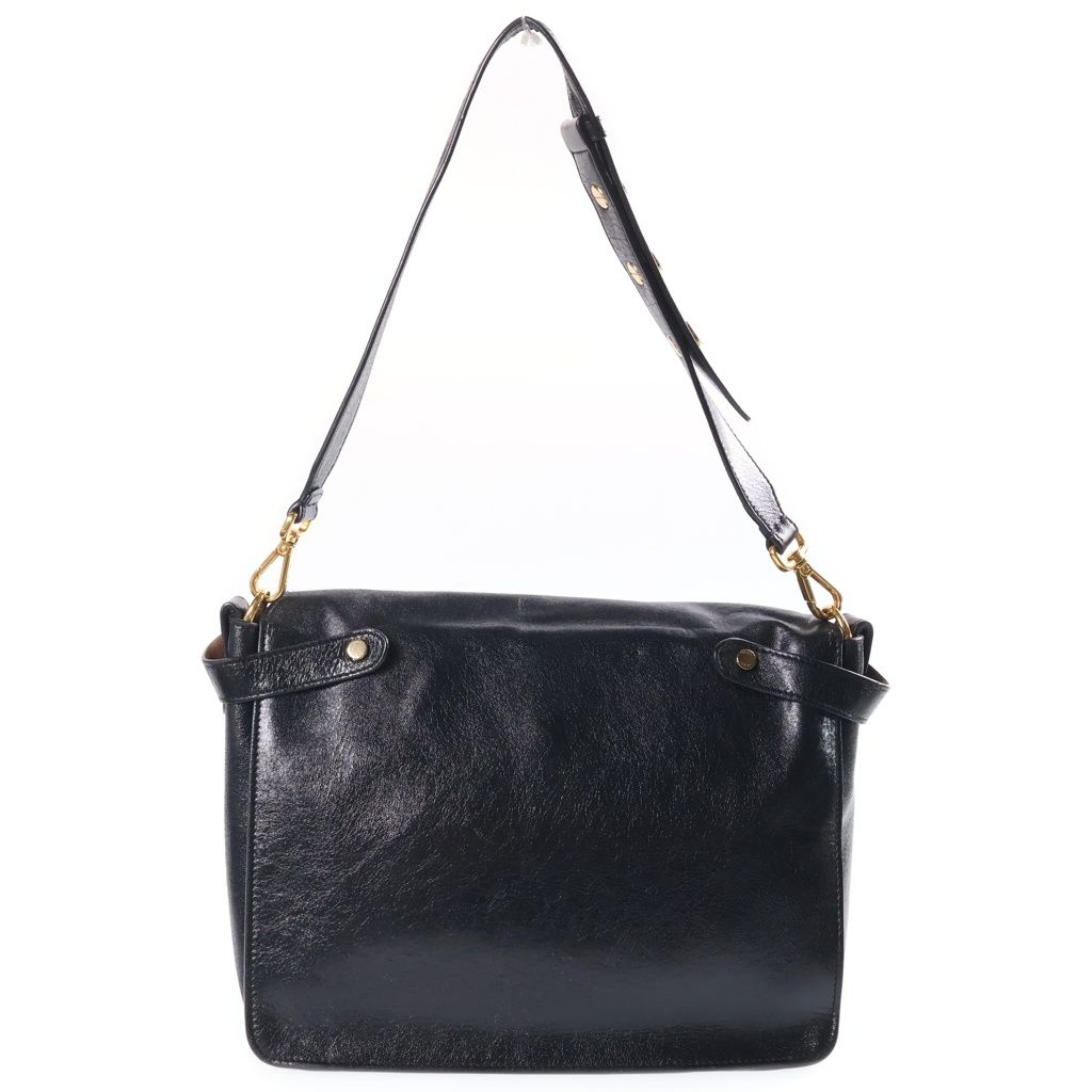 Fendi Can You Large Leather Shoulder Bag Gold Black — view 2