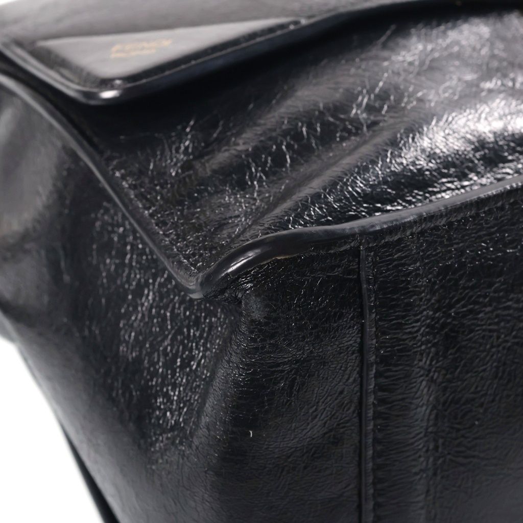 Fendi Can You Large Leather Shoulder Bag Gold Black — view 5