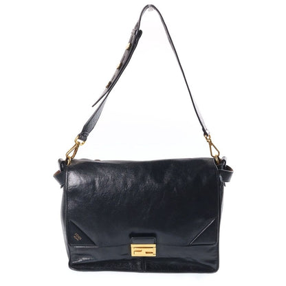 Fendi Can You Large Leather Shoulder Bag Gold Black