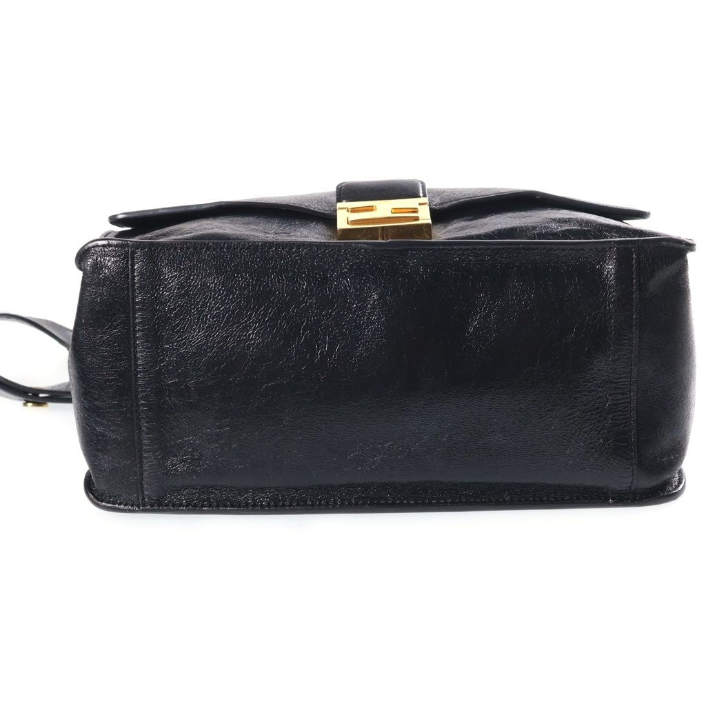 Fendi Can You Large Leather Shoulder Bag Gold Black — view 4