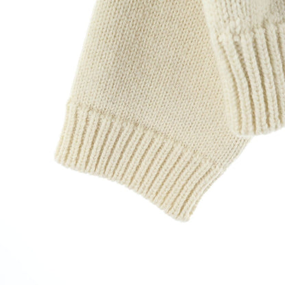 Celine Wool Triomphe Crew Neck Fisherman Knit Ivory Sweater — view 6
