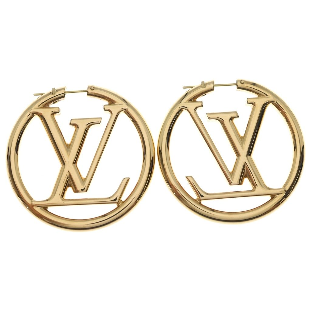 Louis Vuitton Earrings Hoop Louise Gold — view 2