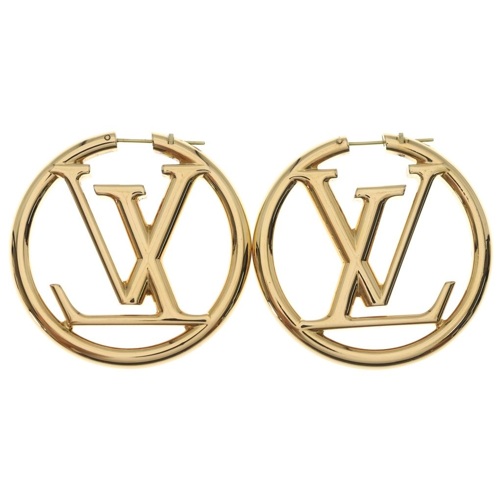 Louis Vuitton Earrings Hoop Louise Gold