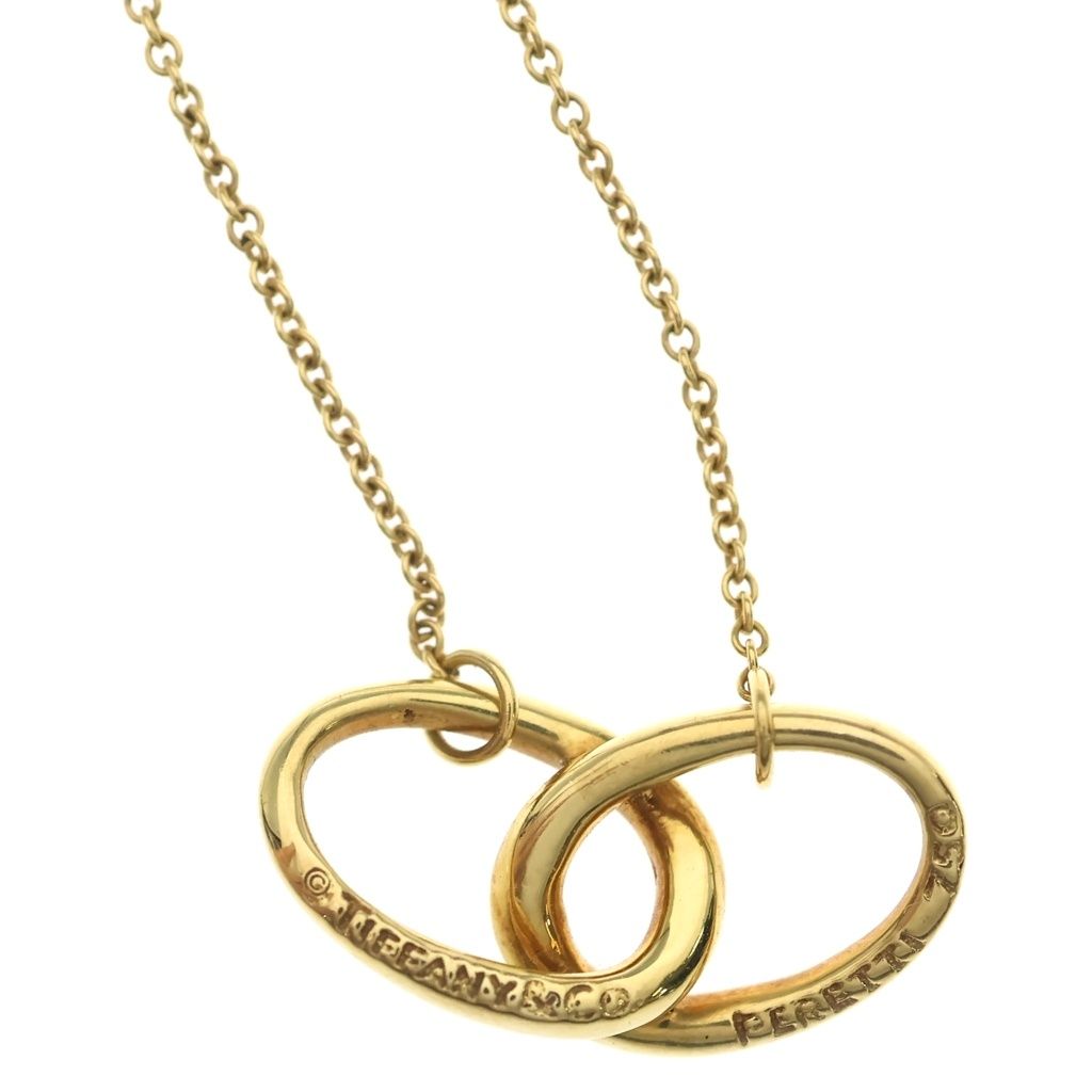 Tiffany & Co Interlocking Circle Pendant Chain Yellow Gold — view 3