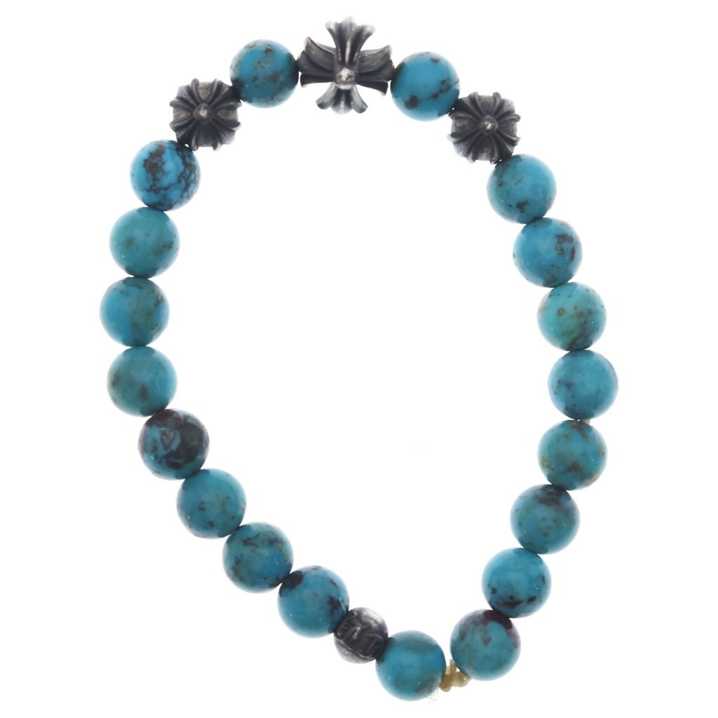 Chrome Hearts Bead Bracelet 8 Blue Turquoise Silver — view 2