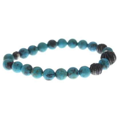 Chrome Hearts Bead Bracelet 8 Blue Turquoise Silver — view 3