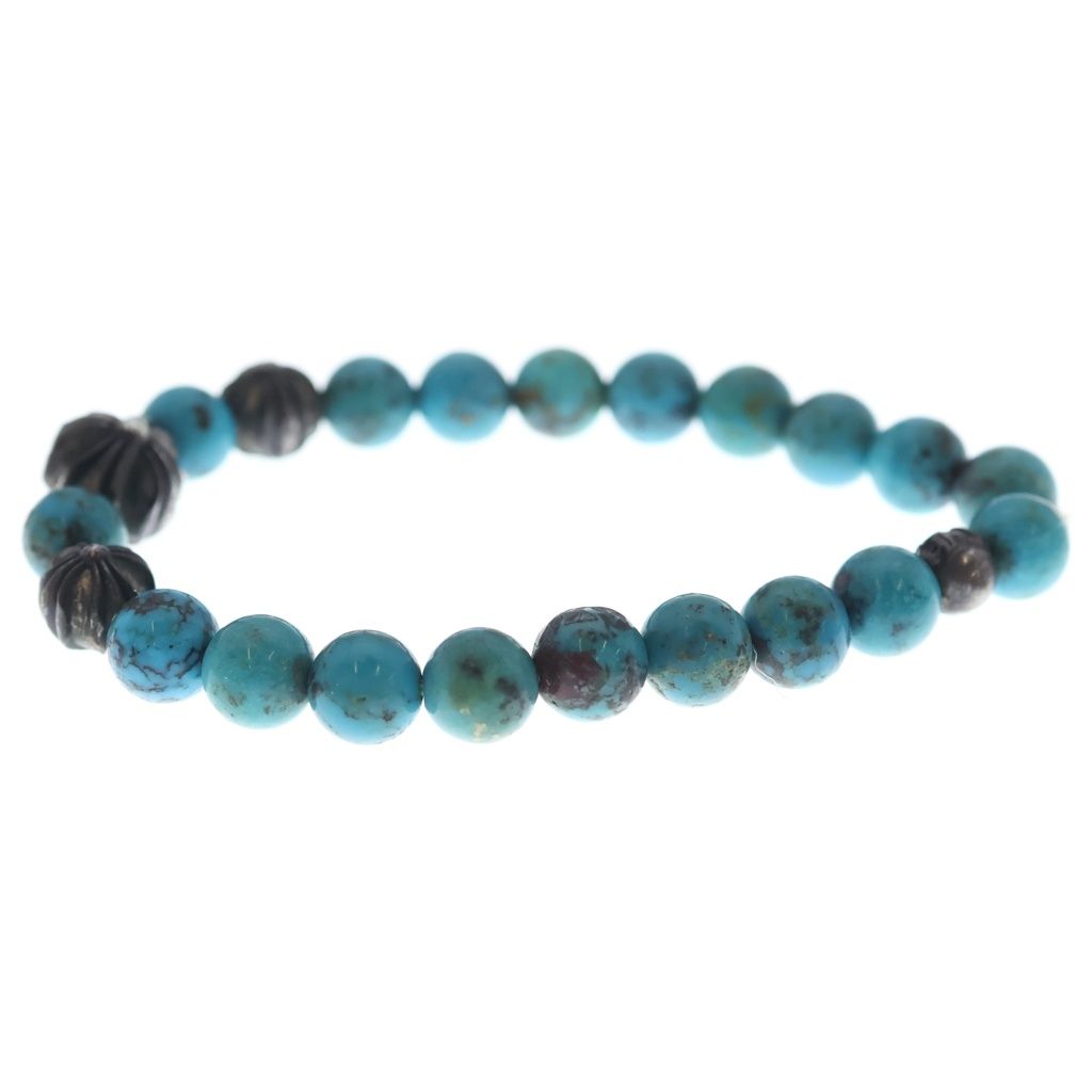Chrome Hearts Bead Bracelet 8 Blue Turquoise Silver — view 4