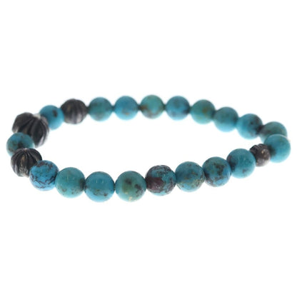 Chrome Hearts Bead Bracelet 8 Blue Turquoise Silver — view 4