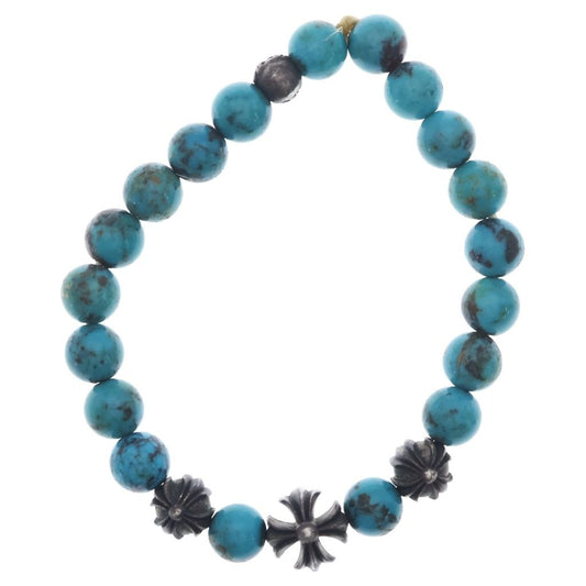 Chrome Hearts Bead Bracelet 8 Blue Turquoise Silver