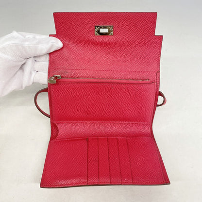 Hermes Trifold Wallet Kelly Medium Veau Epsom Rose Silver — view 3