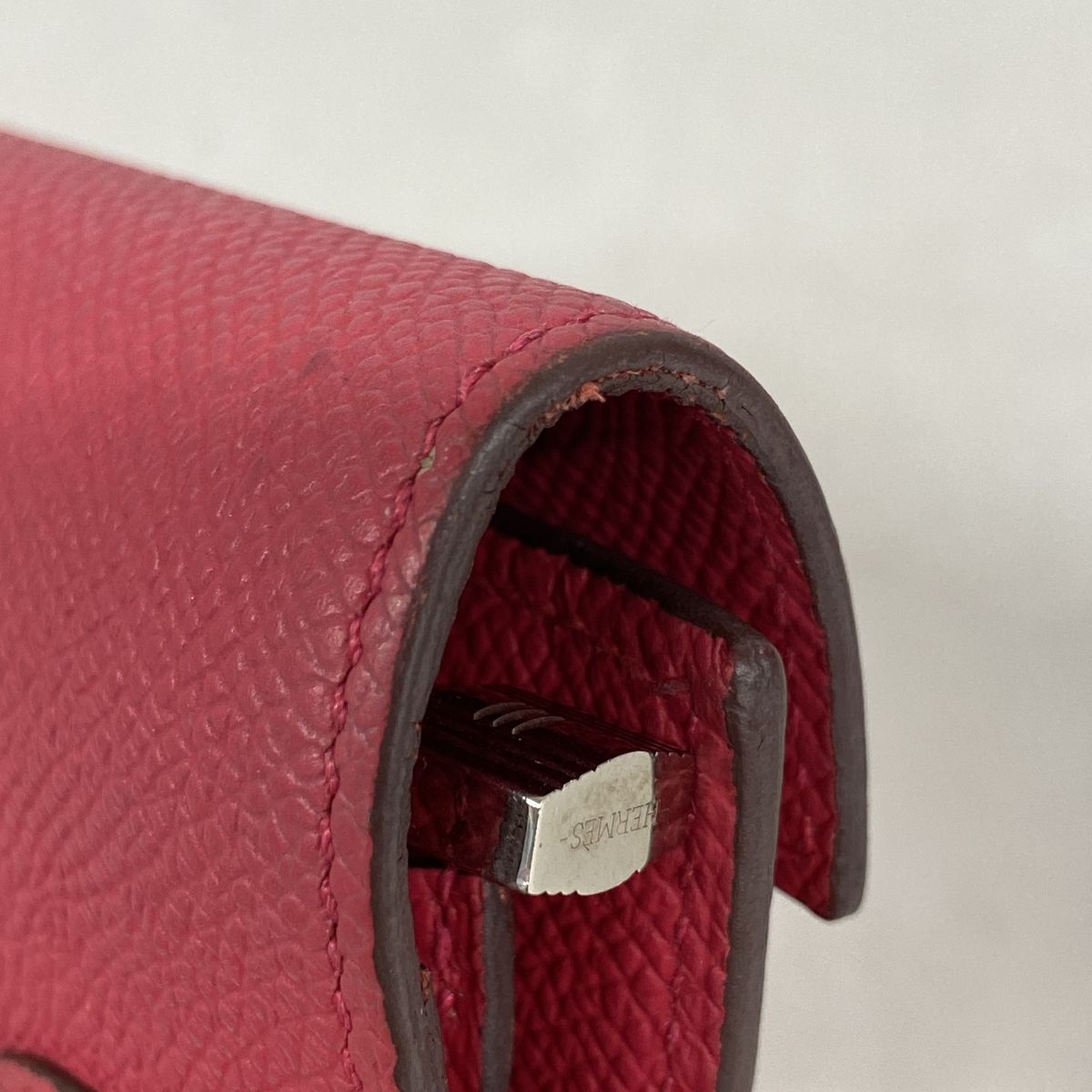 Hermes Trifold Wallet Kelly Medium Veau Epsom Rose Silver — view 5