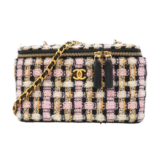 Chanel Shoulder Bag Tweed Multicolor Gold