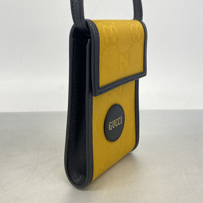 Gucci Shoulder Bag Jumbo GG Nylon Canvas Yellow Black Silver — view 2