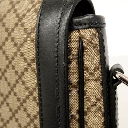 Gucci Shoulder Bag Diamante Beige Black Silver — view 7