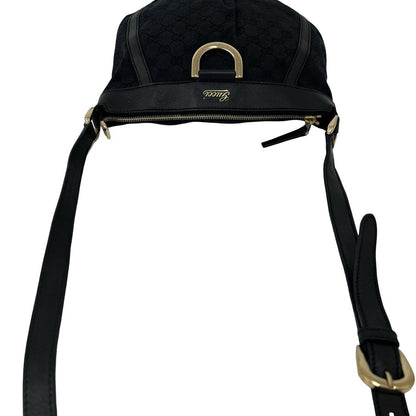 Gucci Abbey GG Supreme Pattern Logo Canvas Leather Shoulder Bag Crossbody Black — view 4