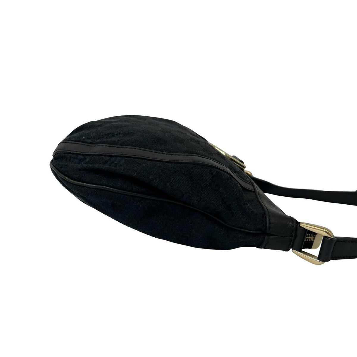 Gucci Abbey GG Supreme Pattern Logo Canvas Leather Shoulder Bag Crossbody Black — view 6